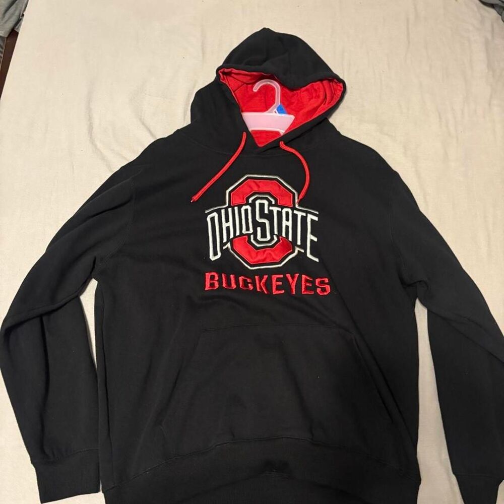 Stadium-athletic Men's Black and Navy Hoodie